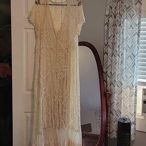 Ivory Lace Floor length Dress